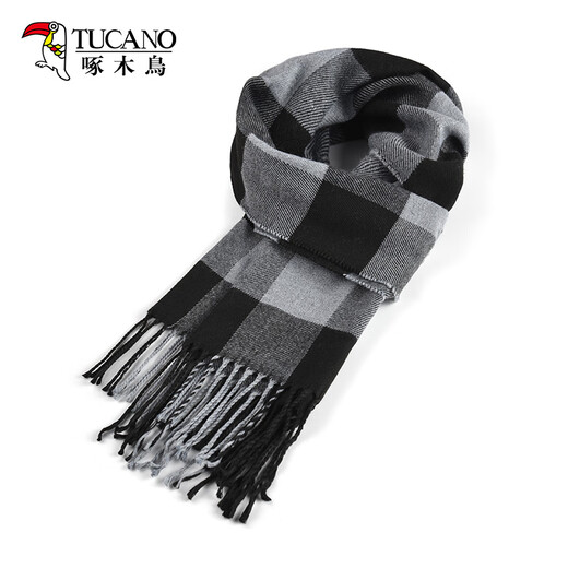 Woodpecker Scarf Men's Autumn and Winter Versatile Plaid Shawl Women's Warm Scarf Couple Students Valentine's Day Birthday Gift for Friends