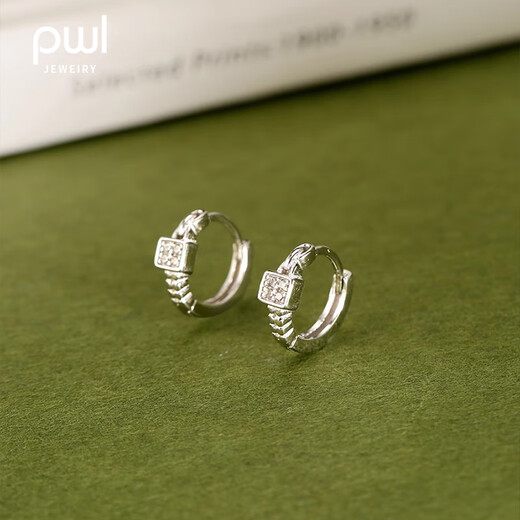 PWL999 Pure Silver Earrings Women's Ear Piercing Earrings 2025 New Niche Design Earrings Micro-embellished Earrings Hot Style Earrings 999 Pure Silver Pair of Earrings