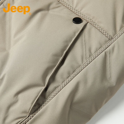 Jeep (JEEP) down jacket men's winter short casual baseball collar jacket men's warm trendy brand clothes men's black XL