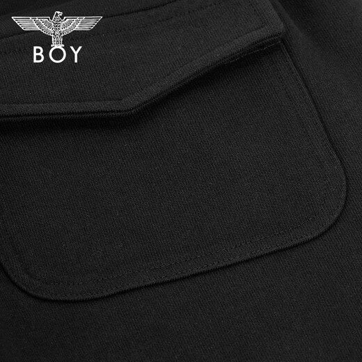 BOY LONDON渠勿上秋冬男女同款鹰标简约纯色针织束脚长裤N15602 黑色 M