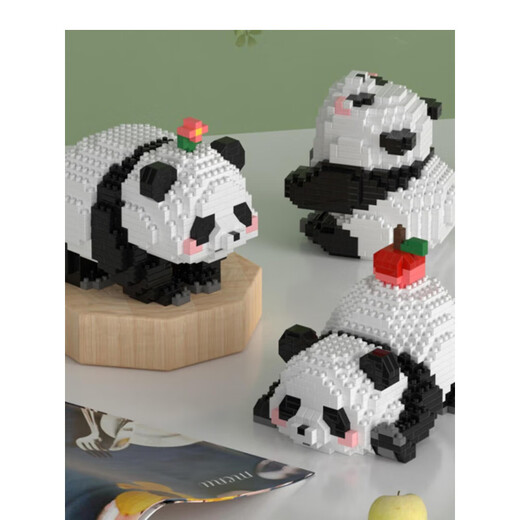 Yumi Puzzle Small particules Bouchée Boucing Block Giant Panda Series Panda Panda Suit 9195