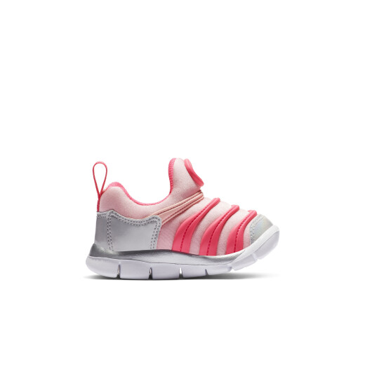 耐克（NIKE）官方毛毛虫男女童DYNAMO FREE婴童易穿脱运动鞋CI1188 686中柔粉/透明粉/白金色/金属银 25