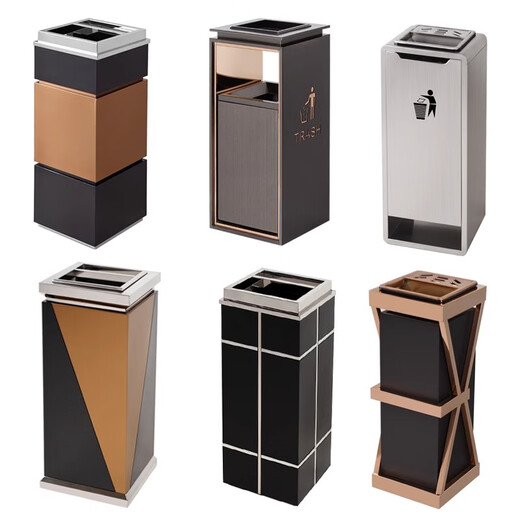 
Mrs. Zhuang Stainless Steel Trash Can Hotel Lobby Vertical Ashtray Smoke Extinguishing Bucket [Stainless Steel 28*28*69cm] ZTT1283