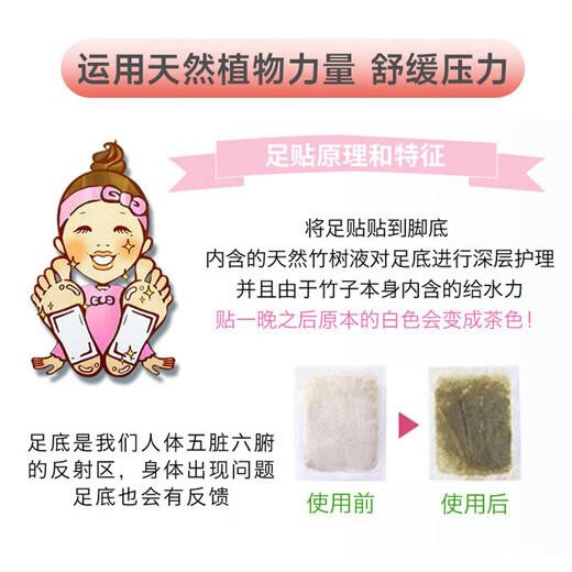 Tree Eishu's Megumi Nakamura Foot Beauty Natural Bamboo Sap Mugwort + Titanium Element Foot Patch Imported from Japan 30 patches/box*2