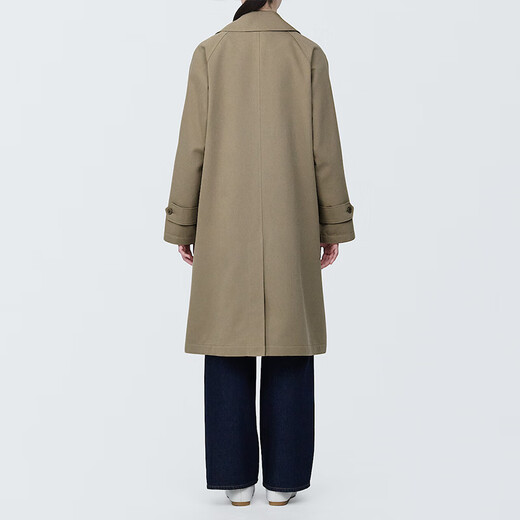 无印良品（MUJI）女式 不易沾水 双排扣大衣外套女款风衣春季外衣女装女士BDE33C4S 米色 M （160/84A）