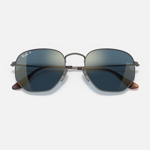雷朋（RayBan）墨镜男女同款 HEXAGONAL时尚潮流钛合金框复古太阳镜驾驶出游旅游 蓝金 RB8148 9208T0 54-21