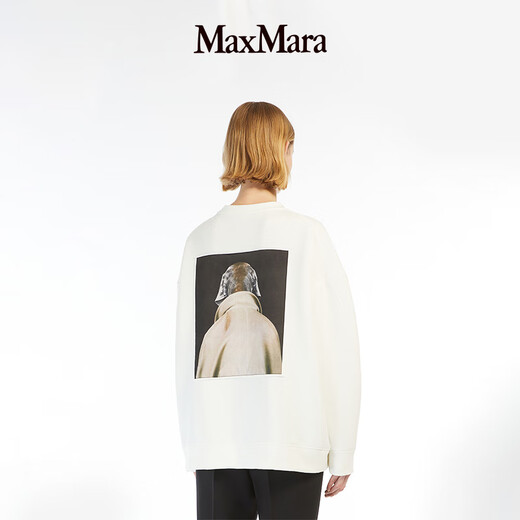 
MaxMara [Zhenxuan Huixiang] Women's printed cotton sweatshirt 1926014106 Ivory white XS