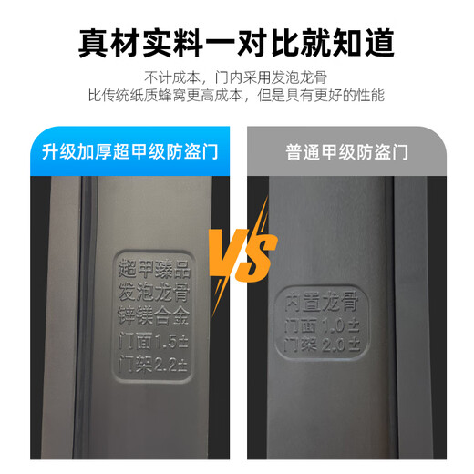 宇安盾防盗门甲级入户门家用安全门子母门静音进户门别墅门发泡填充定制 豪华机械锁 单门2250*1050