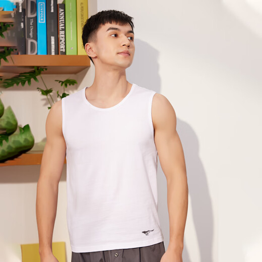 七匹狼【100%棉+宽肩】背心男士纯棉夏季吸汗透气坎肩汗衫全棉运动无袖