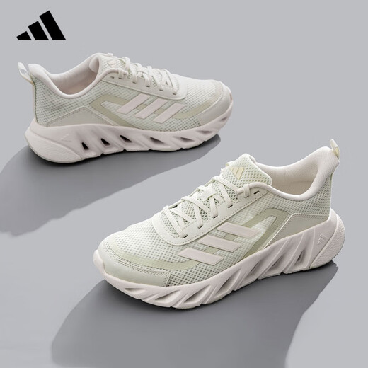 ADIDAS男鞋白色运动鞋2024春秋季新款轻便舒适休闲鞋女鞋网面透气跑步鞋 JH9854【官方正品 顺丰速发】 38