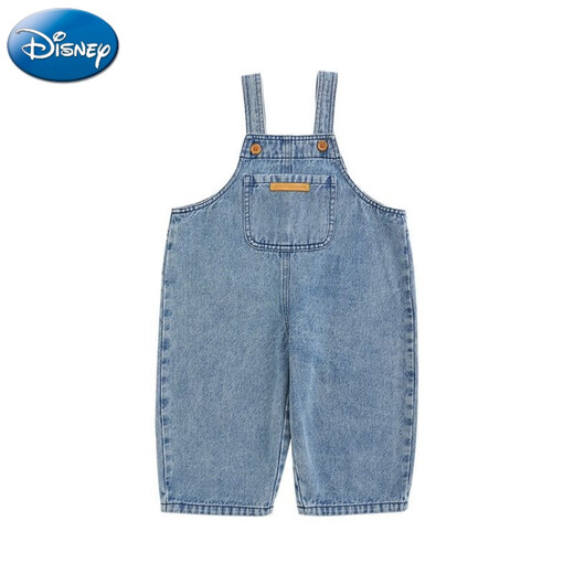 Disney Children's Overalls Spring and Autumn Thin 2024 Baby Big Pocket Jumpsuit Summer Boys and Girls Soft Jeans Blue Overalls 90