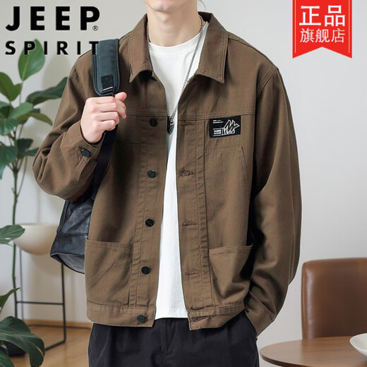 Jeep (Jeep) Jacke Herren Frühling und Herbst 2025 Neues Hemd Revers Herbst Herren Work Jacke Frühherbst-Jacke Top [Upgrade-Version] K12806 Black [Empfohlen 180-200jin [Jin Equals Equals]] 5xl