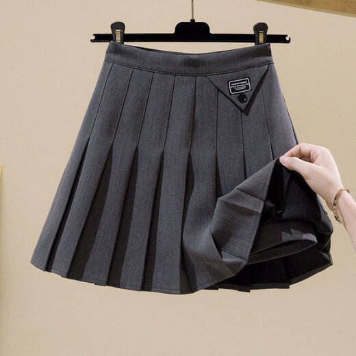 Mumuwu (mumuwu) girls pleated skirt JK skirt western style 2025 new spring, summer, autumn and winter college style children's aA-line skirt trendy black skirt suit fabric size 160 recommended height 150cm