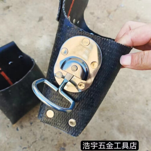 Laiji carpentry nail pocket rubber nail pocket carpentry nail bag nail bag construction carpentry waist bag nail bag conveyor belt tool bag double-mouth rubber nail bag with hammer hanging