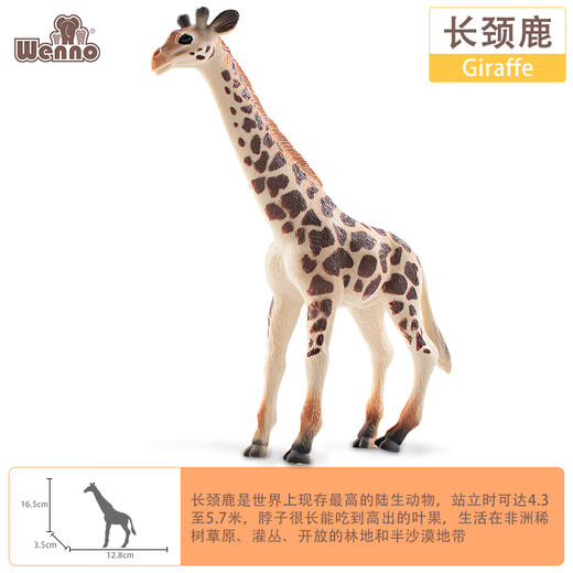 Wenno非洲仿真动物模型儿童动物玩具男孩过家家玩具六一儿童节礼物女孩 长颈鹿A（Giraffe）