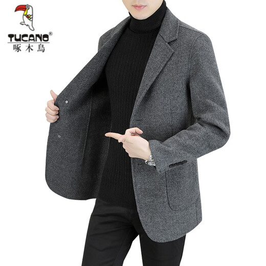 Avalores de lana de carpintero de carpintero (Tucano) de lana de gama alta para hombres Autumn and Winter New Tuit Award Woolen Woolen Woolen Coat For Men Navy Blue [5821100%] 175 [120135Jin [Jin equivale a 0.5 kg]]