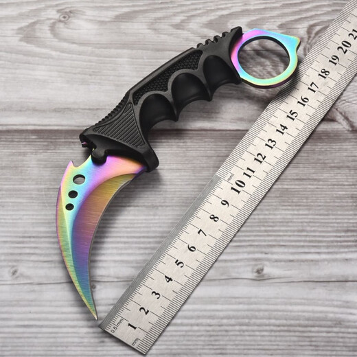 Claw Knife Open Edge CSGO Peripheral Claw Knife Thickened All Steel War Wolf Eagle Claw Knife Scimitar Disassembly Express Static Model Upgraded Three Eyes - Black (Open Edge) Scabbard + Rope + Whetstone