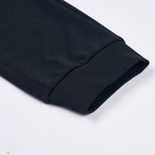 361 Sports pants for men in autumn and winter, loose and breathable casual pants, velvet straight legged knitted trousers, running pants for men, recommended leggings, super black XL