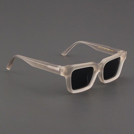 MOSCOT LEMTOSH太阳镜女款 欧美磨砂透明黄色眼镜 复古粗厚框板材方形偏光墨镜男 磨砂透明黄色框+偏光灰色镜片