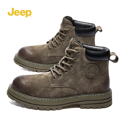 Jeep Boots masculinos Británicos Retro Martin Botas Midube Botas de trabajo Big Boot Boots Khaki