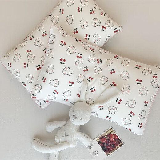 Su Dou children's pillowcase bamboo fiber gauze kindergarten baby cotton baby latex pillowcase Cherry Rabbit 70% bamboo cotton/breathable and sweat-absorbent 40x60cm pillowcase one Su Dou children's pillowcase bamboo fiber gauze kindergarten baby cotton baby latex pillowcase Cherry Rabbit 70% bamboo cotton/breathable and sweat-absorbent 40x60cm pillowcase one
