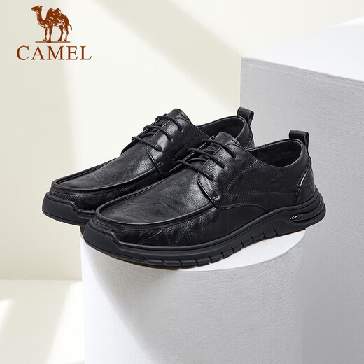 Camel (CAMEL) retro colored cowhide wear-resistant soft sole autumn large-toe casual business leather shoes for men G13S201051 black 39
