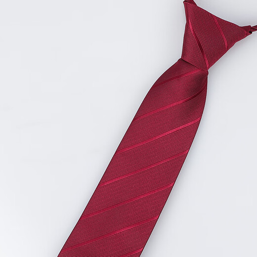Dofinison Wedding Tie à cravate pour hommes sans nouer la fermeture à glissière Mariage de marié rouge Red-Homsman facile à tirer la cravate paresseuse Happy Striped cravate [rouge]