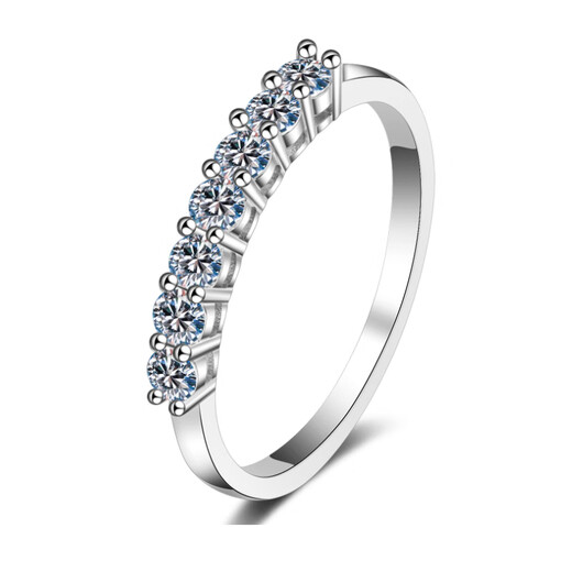 Feishengji 18K gold broken diamond ring, row of diamonds, thin diamond ring for women, non-fading silver, simple order, moissanite 18k gold, Hong Kong code - 11 code (high carbon diamond)