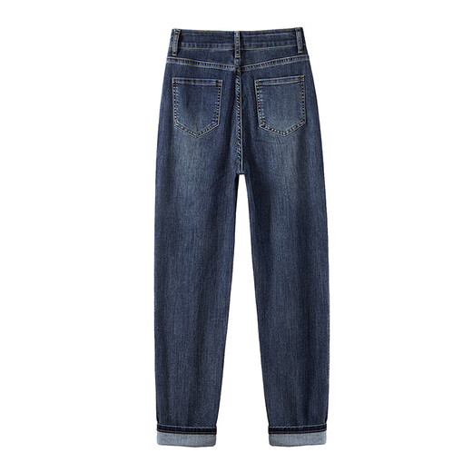 Cypress House Harem Harem Pants Women's 2025 Autumn New Fashion Style Slim Etiqueta rizada Jeans lavados