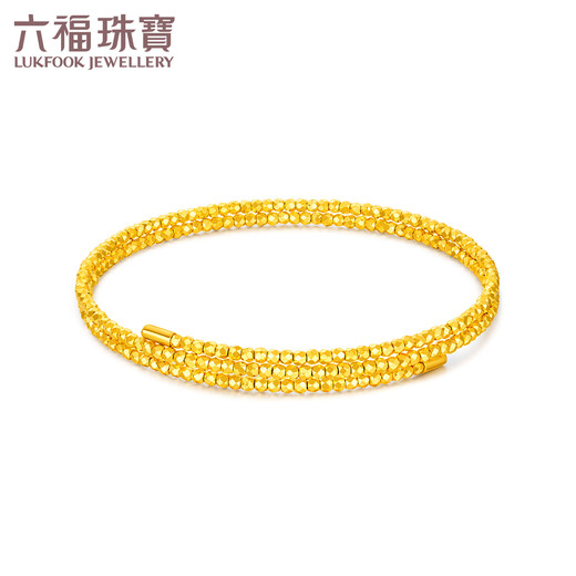 Lukfook Jewelry Pure Gold Bundy Beads Gold Elastic Bracelet Hollow Gift Price 013507AA 6.68g (including labor cost 862 yuan)