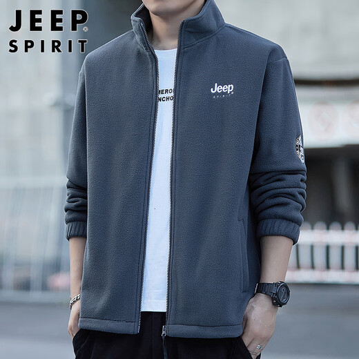 JEEP SPIRIT Jeep jacket men's cardigan sweatshirt men's spring and autumn men's casual loose trendy polar fleece tops