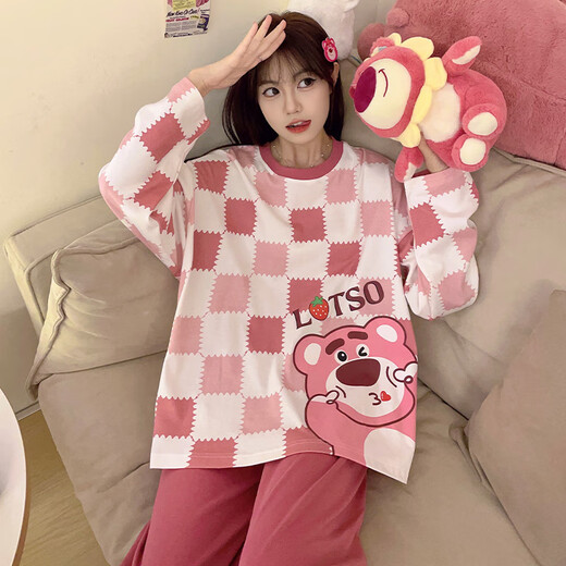 Rindu Girls Pyjamas Junior High School Girls 2025 Neue Frühlings- und Herbst-Langarm-Cartoon Sanrio Junior High School Girl Girl Big Children U-15601 M [70-90jin [Jin entspricht 0,5 kg]]