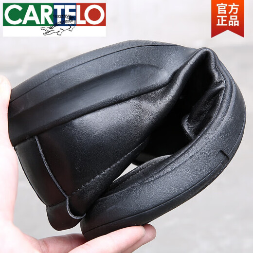 卡帝乐鳄鱼（CARTELO）新款头层牛皮皮鞋男真皮系带百搭商务休闲厚底男男鞋软皮爸爸鞋子 黑色(3892) 39