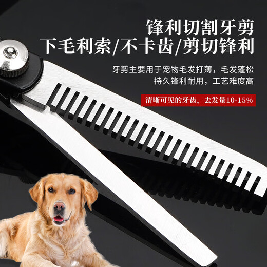 Tanizaki pet grooming scissors, dog hair tool set, 7-inch trimming shears, curved scissors, Teddy cat and dog pet scissors #split scissors + dental scissors + steel comb