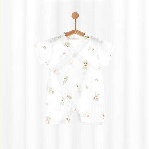【贝乐咿夏季爬服】婴儿夏季薄款连体衣纯棉短袖新生儿哈衣 心想事成【6636】 66cm