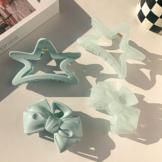 [Sales over 10,000] The hair volume is high and the blue hair is clear and the new style is clear and the back of the head is clamped and the atmosphere is shark clip 3# transparent and the starfish