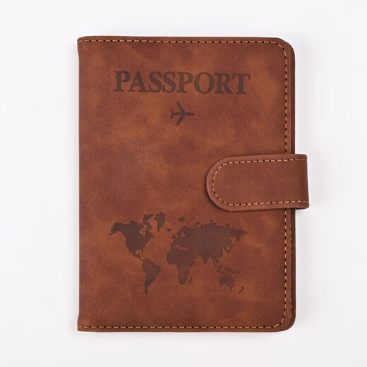 护照保护套防盗刷磁扣RFID多功能机票夹护照夹本旅行钱包证件卡包 粉红色