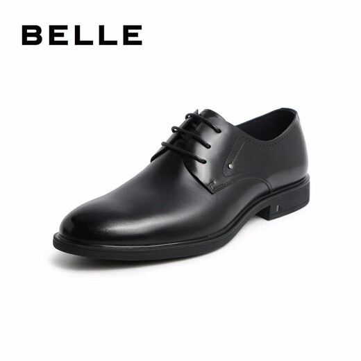 Belle men's shoes, business formal leather shoes, Chinese Valentine's Day gift, heightened soft-soled leather shoes 10503AM0, black-classic version 42