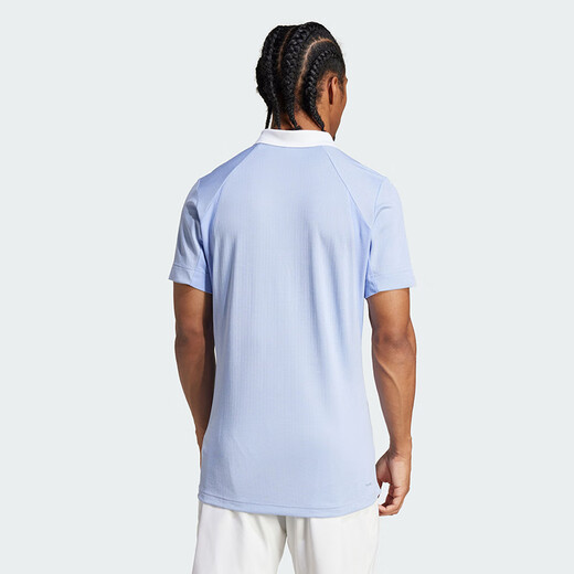 阿迪达斯 （adidas）男子网球服POLO衫短袖 法网同款POLO衫轻质快干面料 浅蓝 IW6227 M （175/96A）