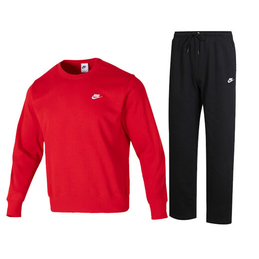 Nike (Nike) Herrensportset 2025 Jahr des Jahres des Nation Red Fashion Pullover Pullover Casual Strickhosen zweiteiliger Set FN3889/657+HQ4423/010 S/165 [vorgeschlagenes Gewicht 90/110jin [Jin gleich 0,5 kg]]