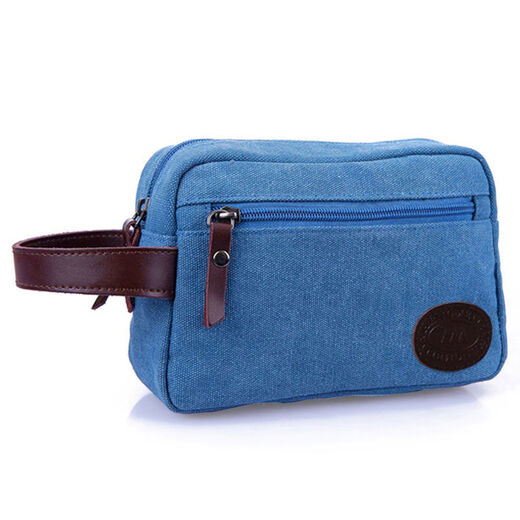 Large capacity wear-resistant canvas clutch bag men's bag casual handbag men's key coin wallet men's travel grocery shopping bag khaki