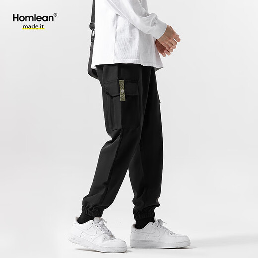 Homlean Casual Hosen Herrenherbst- und Winterwolle und Velvet -Samt verdickte warme und vielseitige Arbeitskleidung Sport Toilettenhose 9938 Schwarz 3xl