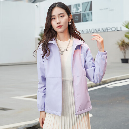 Camel (CAMEL) Velvet Woven Jacket Women's Water-Repellent Cardigan Jacket Windbreaker C1W1SLL614 Lilac M