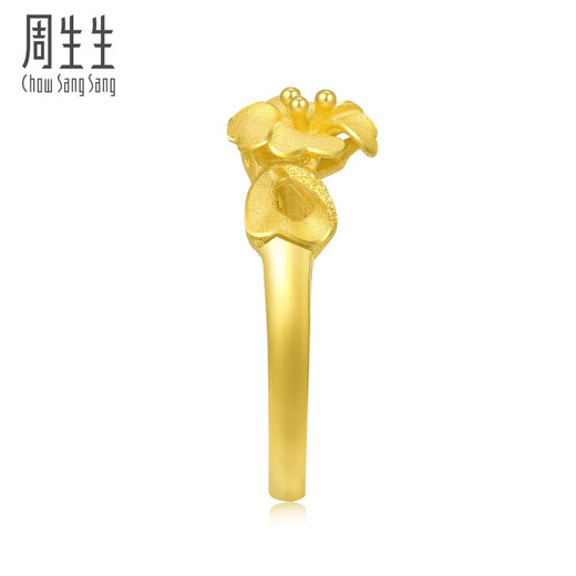 周生生黄金戒指 心花怒放足金素圈戒指开口戒27942R计价 2.8克