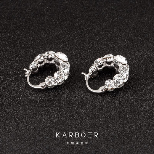 Persia Full Diamond Earrings for Women 2025 New Trendy Fashion Versatile Earrings Simple Silver Needle High-Quality Earrings Temperament Ear Accessories Bright Silver