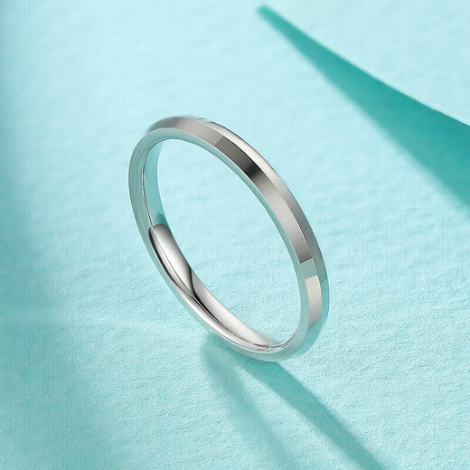 Liuguifu Jewelry PT950 Platinum Ring Plain Ring Platinum Smooth Women's Ring PT0100024 14#1.55g