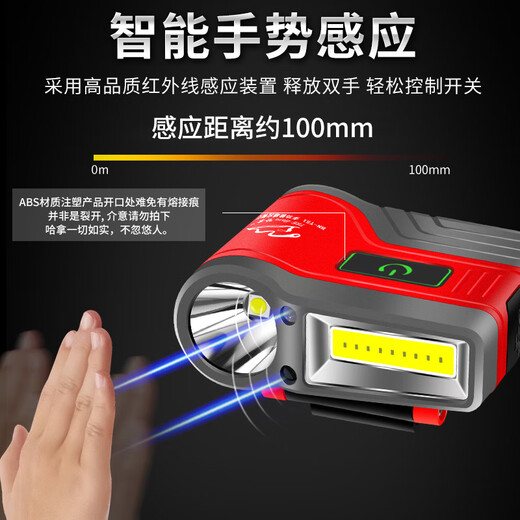 Hana Night Fishing Scheinwerfer Fischerei Spezielle Erfassungskappe Klemmlampe zum Angeln stark leichter laden super hell großer Kapazität mit Kopf montiertes Kappenschild T51 Grauer Erfassungsschein [Cap Clamp Version]