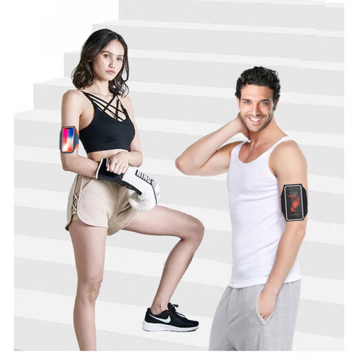 Thin and light running mobile phone arm bag, touch screen wrist bag, waterproof arm strap arm bag, men's and women's sports mobile phone arm bag, black, enlarged 6 points and 8 inches for mobile phone - thin and light -