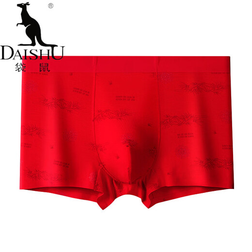 Kangaroo (Daishu) Haut-freundlicher und weicher einheimisches Jahr Herrenunterwäsche Big Red Wedding Unterwäsche Jungen Modal ohne Robben Hongluo Flat Corner vier LS724-Finanz-Guangjin 3 XL [Empfohlen 110-130jin [Jin gleich 0,5 kg]]
