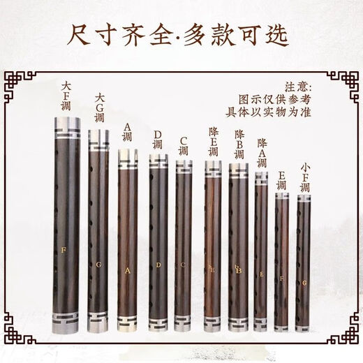 韩琴侠乌木催泪管管子乐器全套吹奏初学者成人笛子管乐民族乐笛演奏 A调 镀金箍管子+6